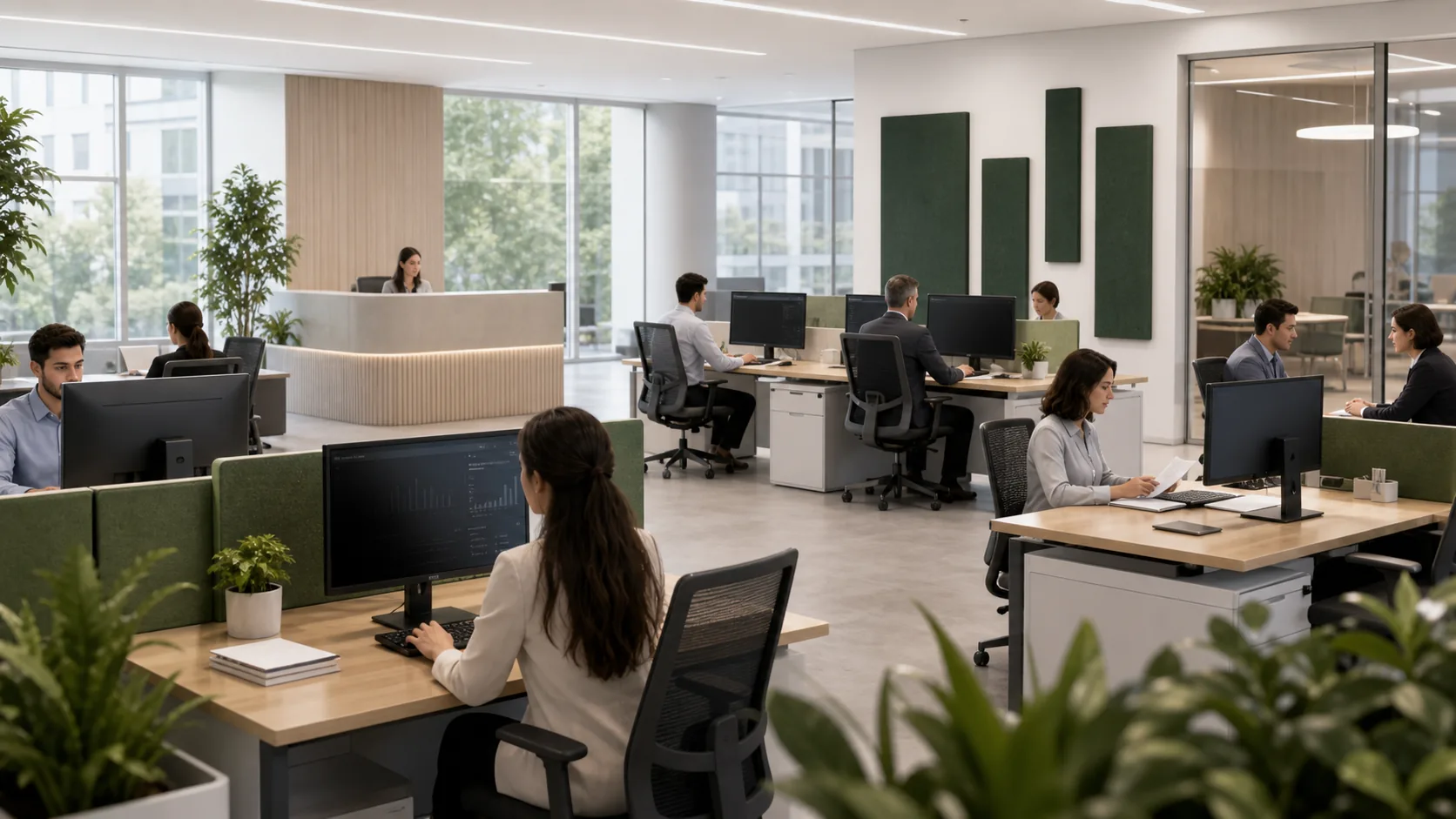 Office scenarios for privacy-sensitive desktop monitor use